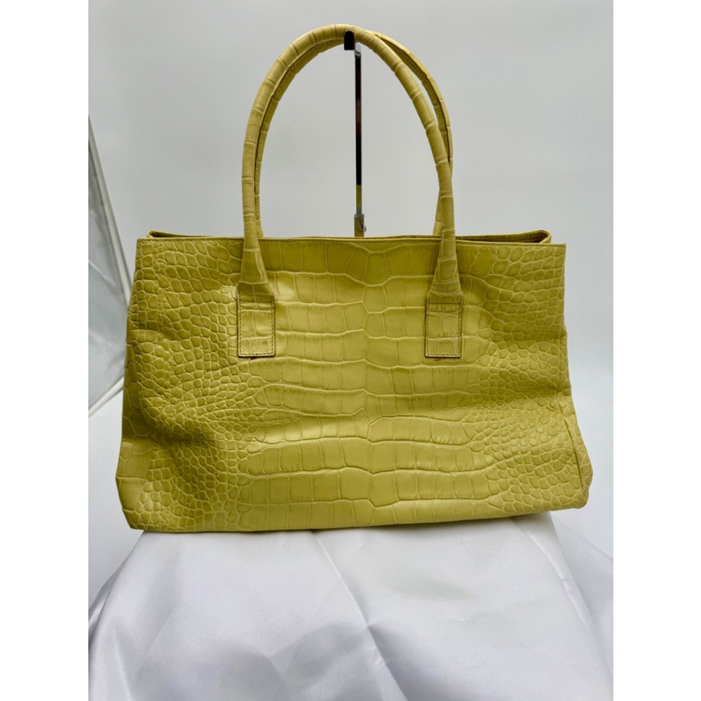 Furla Lime Croc-Embossed Leather Top-Handle Tote - Picture 2 of 14